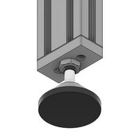 30-M12D60-1 MODULAR SOLUTIONS PLASTIC FOOT<BR>60MM PAD, M12 THREAD W/ JAM NUT